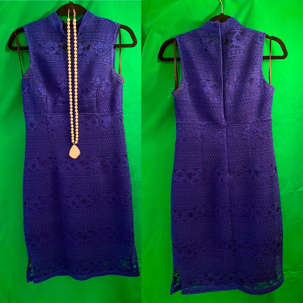 Enfocus Studio | Dresses | Royal Blue Lace Dress Fits Size 6.